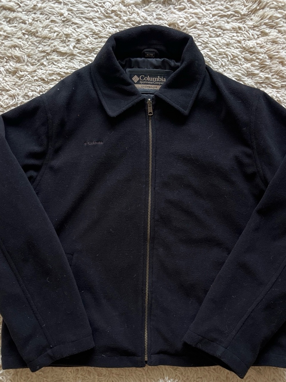 Columbia Men’s Black Full-Zip Fleece Jacket with Collar